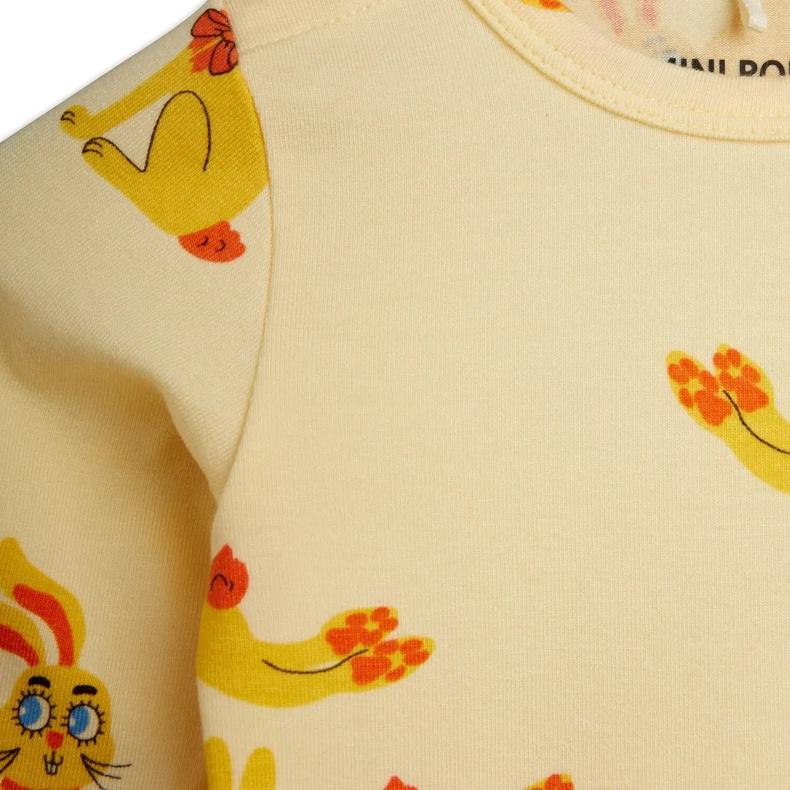 Mini Rodini - Baby-Body/Strampler mit Hasen, Bio-Baumwolle | Gelb