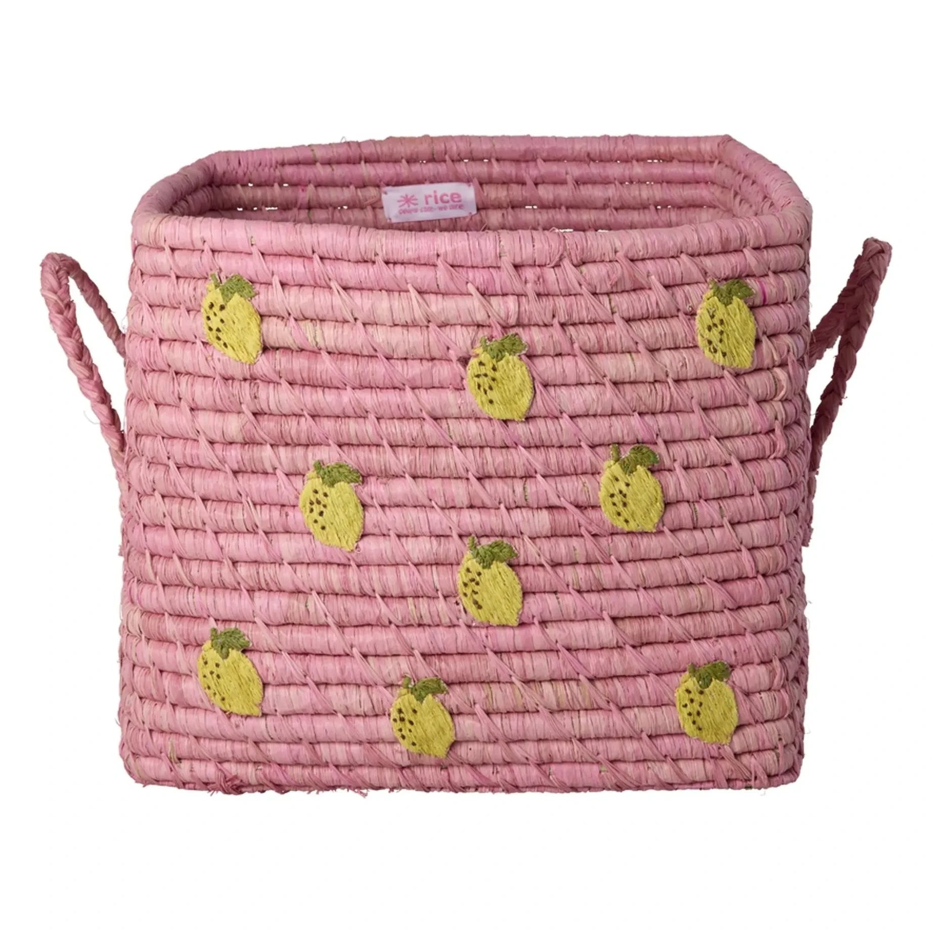 Rice - Lemon Bast Aufbewahrungskorb | Rosa