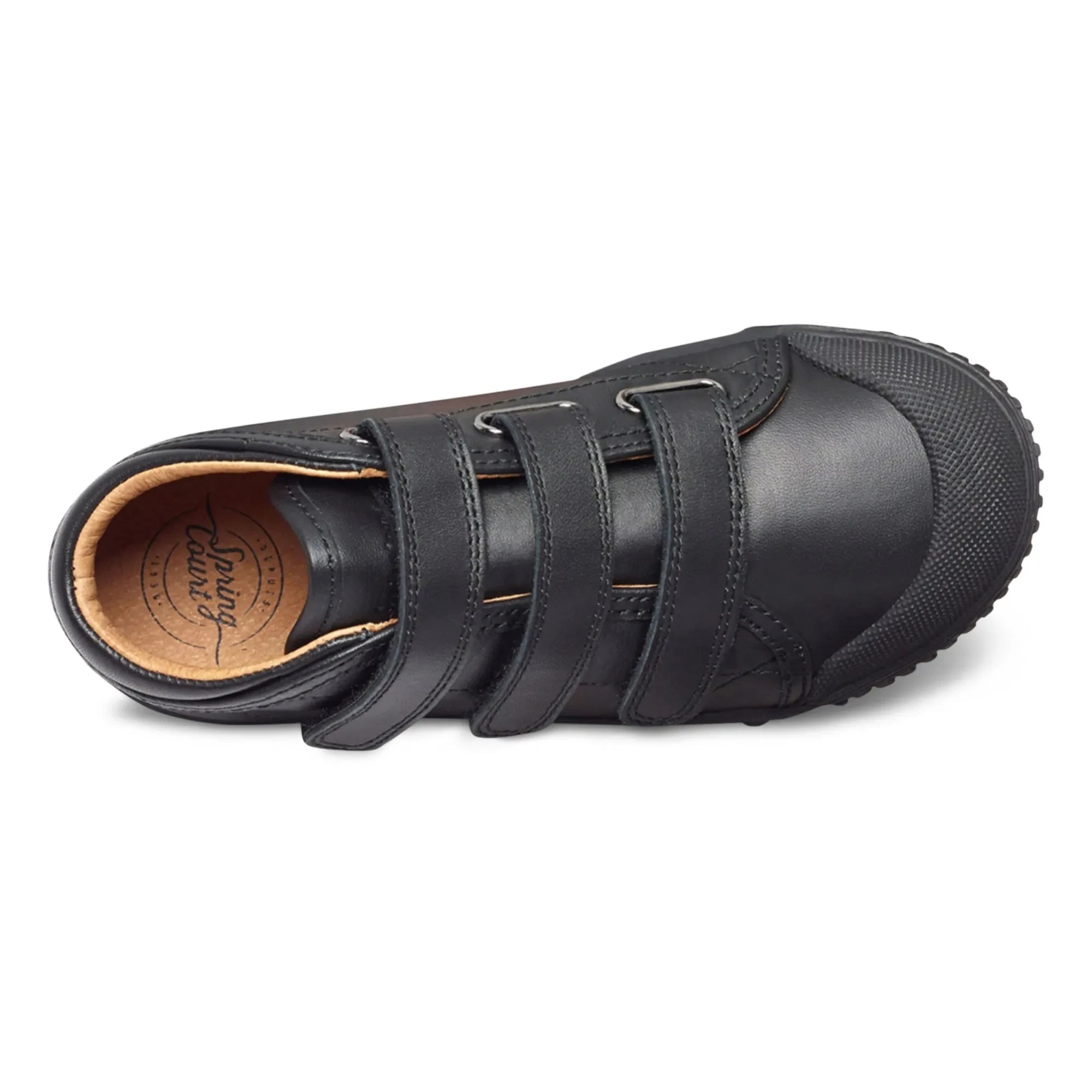 Spring Court - B2 Nappa High-Top Klett-Sneaker | Schwarz