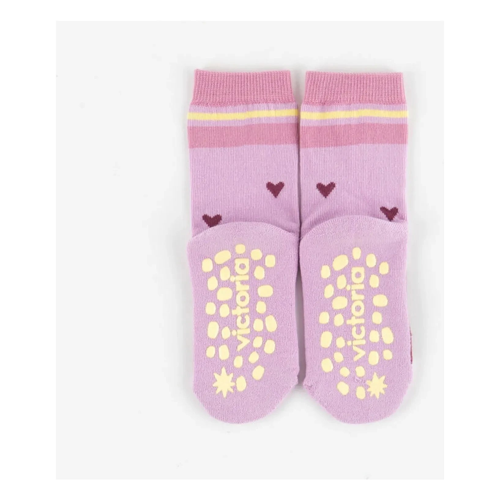 Victoria - Rosa Herz-Socken