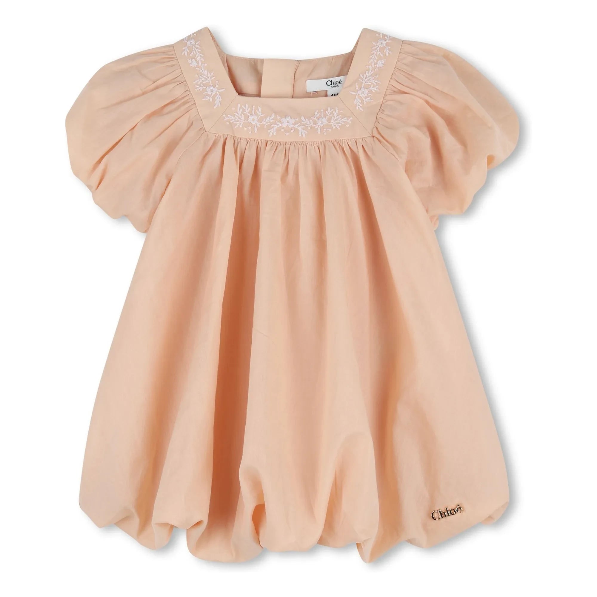 Chloé - Organische Baumwolle Volantkleid und Hut Set | Hellrosa