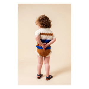 birinit - Transparenter Mesh-Pullover mit Farbblock | Caramel