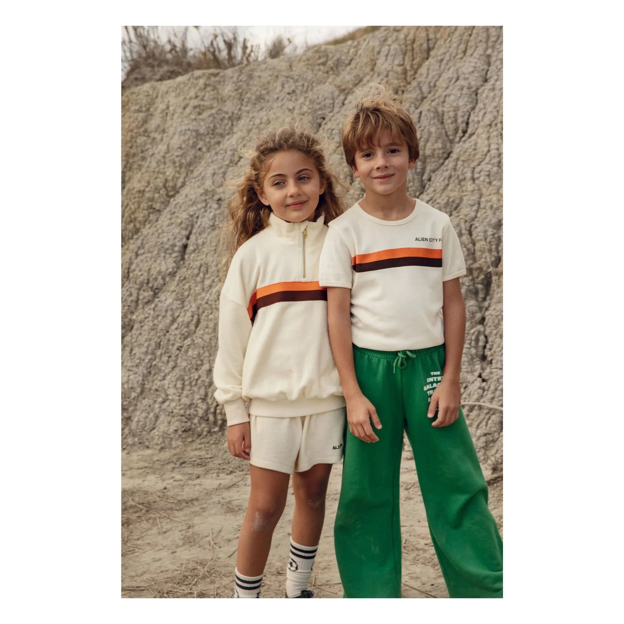 Mini Rodini - Alien City 8 Bio-Baumwoll-T-Shirt | Cremeweiß