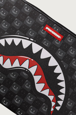 Sprayground - Schwarze Umhängetasche mit Haien aus Paris 910B9318NSZ