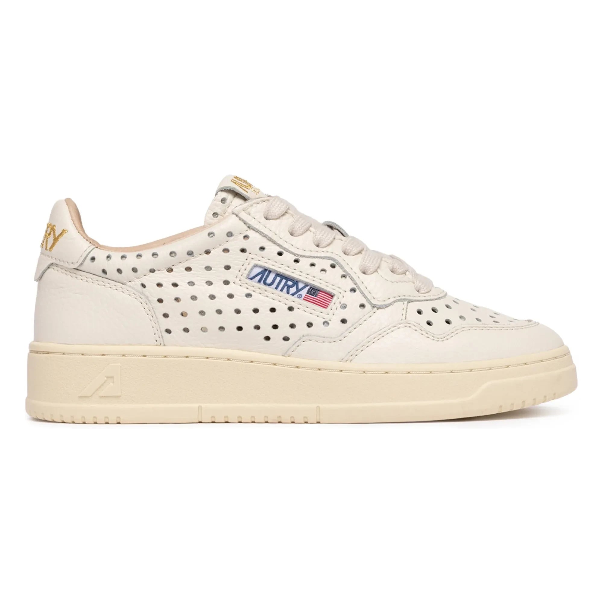 Autry - Medalist Low Openwork Ledersneaker | Creme