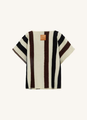 La Méricaine - Blackfeet Recycelte Wolle Lange Poncho | Ecru