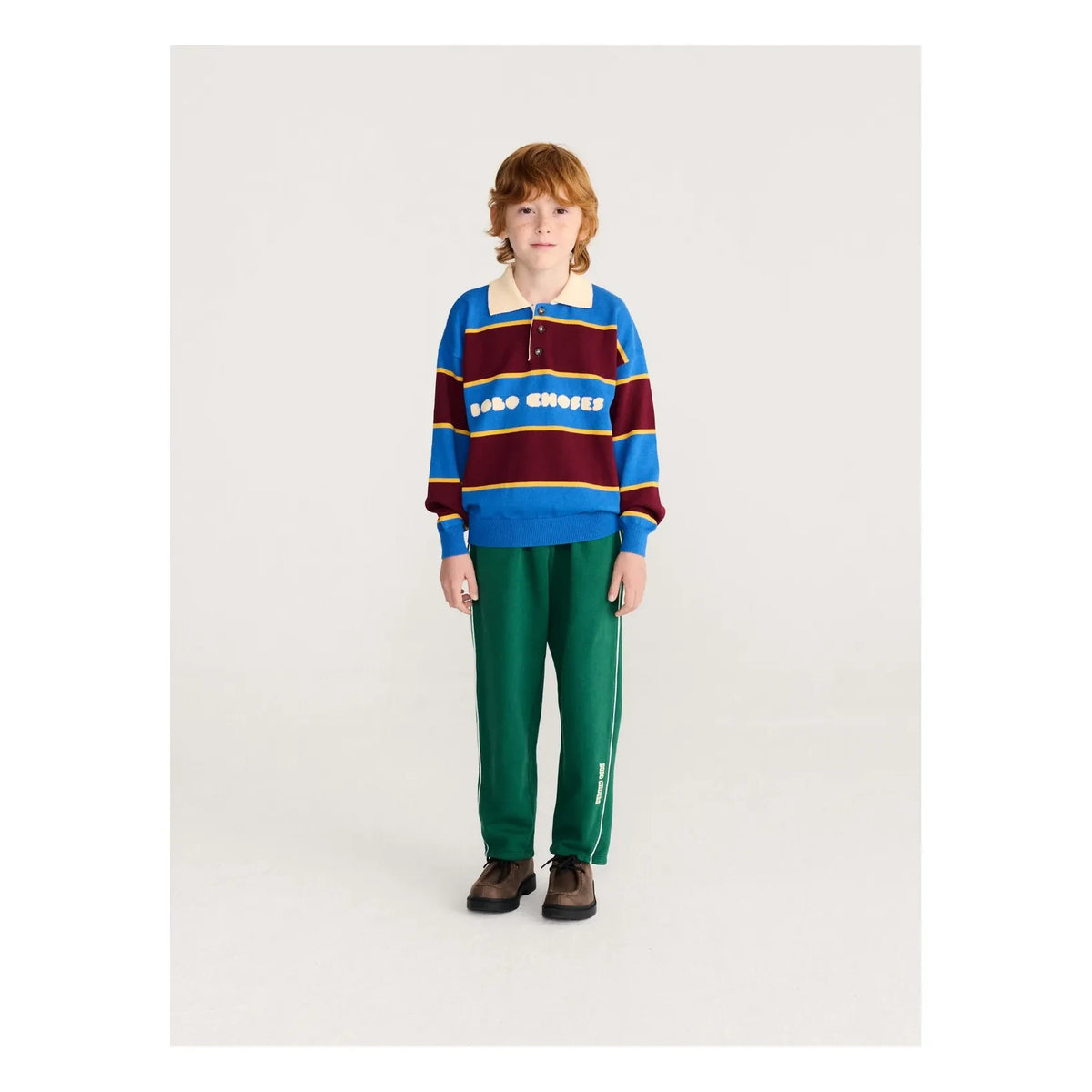 Bobo Choses - Gestreifter Pullover mit Polokragen aus Bio-Baumwolle | Blau