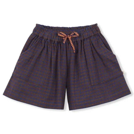 Arsène et Les Pipelettes - Vichy-Shorts aus Bio-Baumwolle | Braun