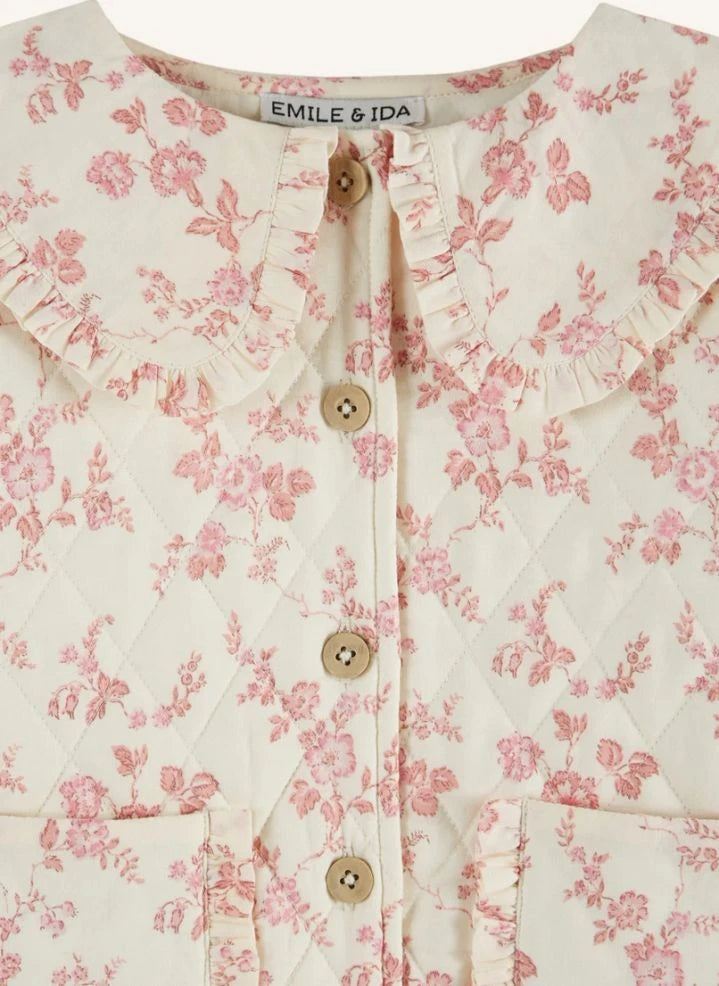 Emile et Ida - Fleurie gesteppte Jacke aus Bio-Baumwolle | Ecru