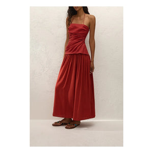 Faithfull the Brand - Notte Maxi Kleid aus Baumwolle | Terracotta