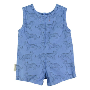 Piupiuchick - Tiger Bio-Baumwollstrampler | Blau
