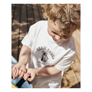 Fliink - Sommer Zebra Bio-Baumwolle T-Shirt | Weiß