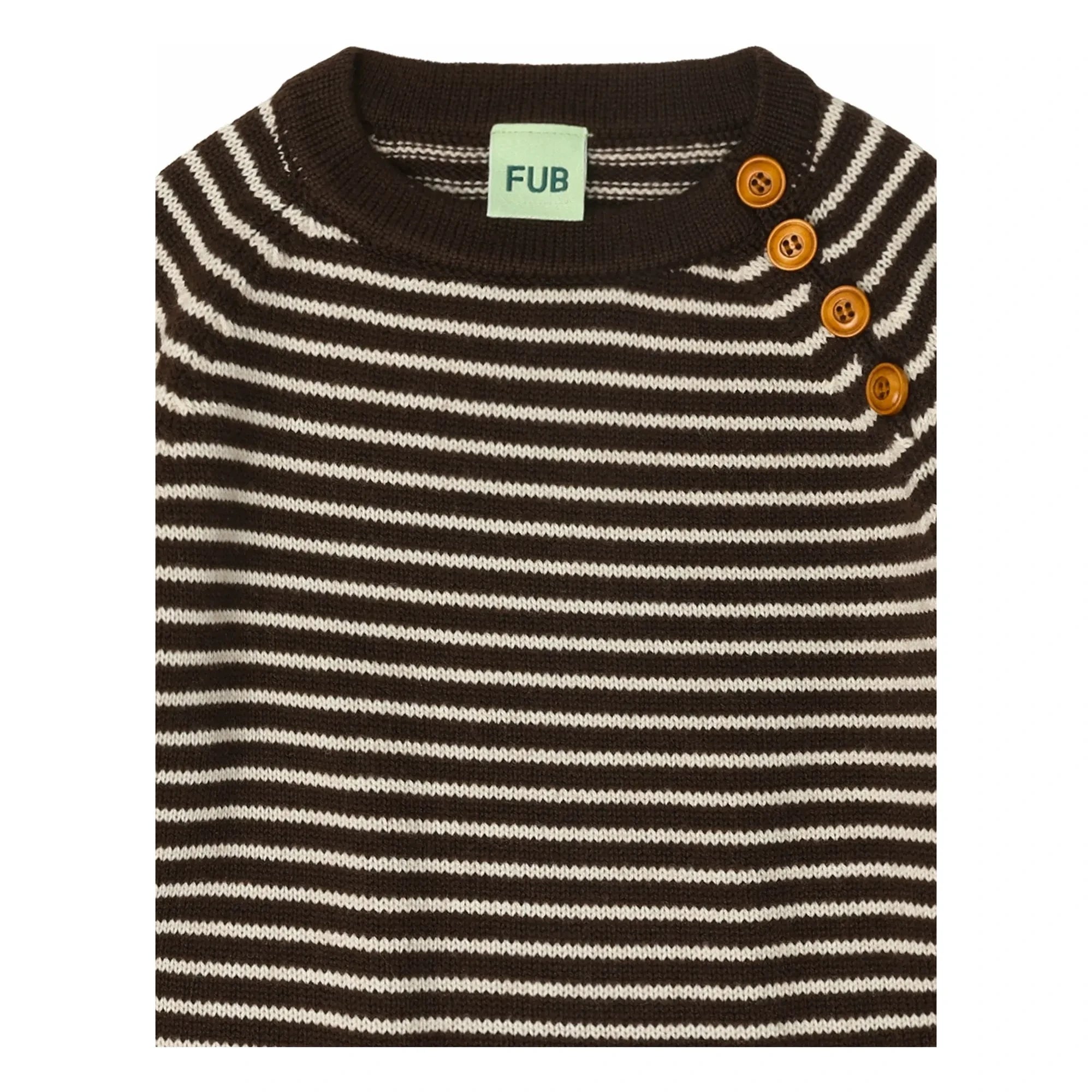 FUB - Gestreifter Merinowolle-Pullover | Braun