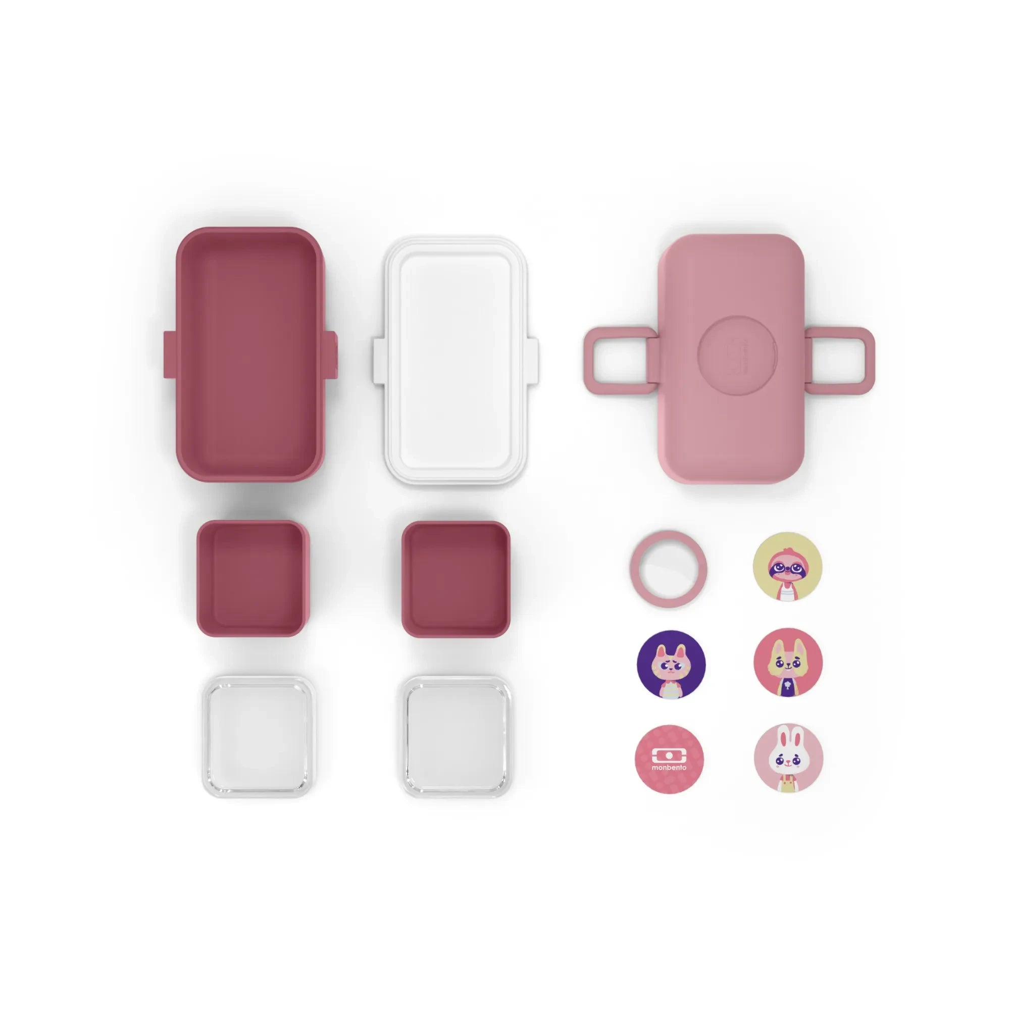Monbento - MB Tresor Modulare Bento Box mit 3 Fächern für Kinder | Dusty Pink