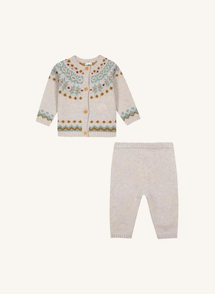 Bonton - Toudou Cardigan- und Leggings-Set | Chalk