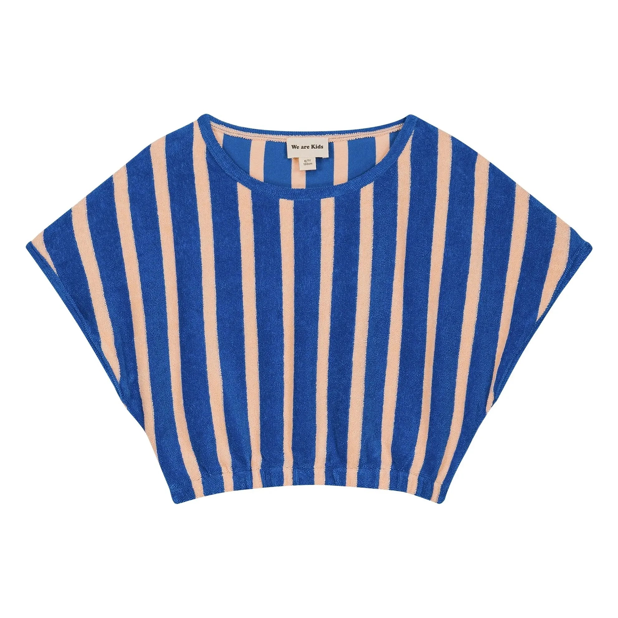 We Are Kids - Bree Gestreiftes Bio-Baumwoll Crop T-Shirt | Blau