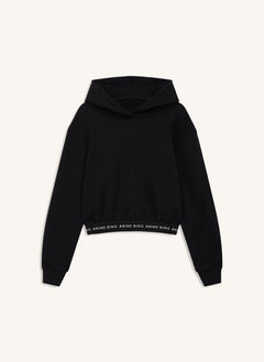 Anine Bing - Dany Crop Baumwoll Sweatshirt | Schwarz