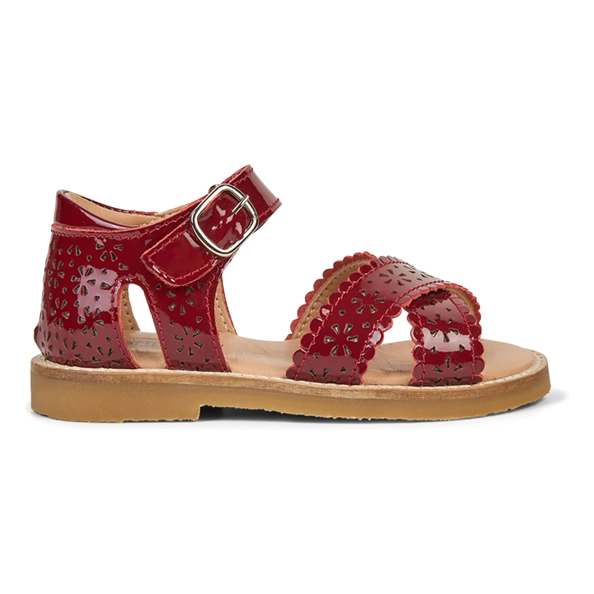 Petit Nord - Scallop Flower Sandalen | Kirschrot