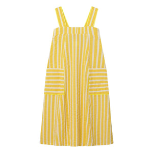 Dr Bloom - Gestreiftes Kleid in Zitronengelb
