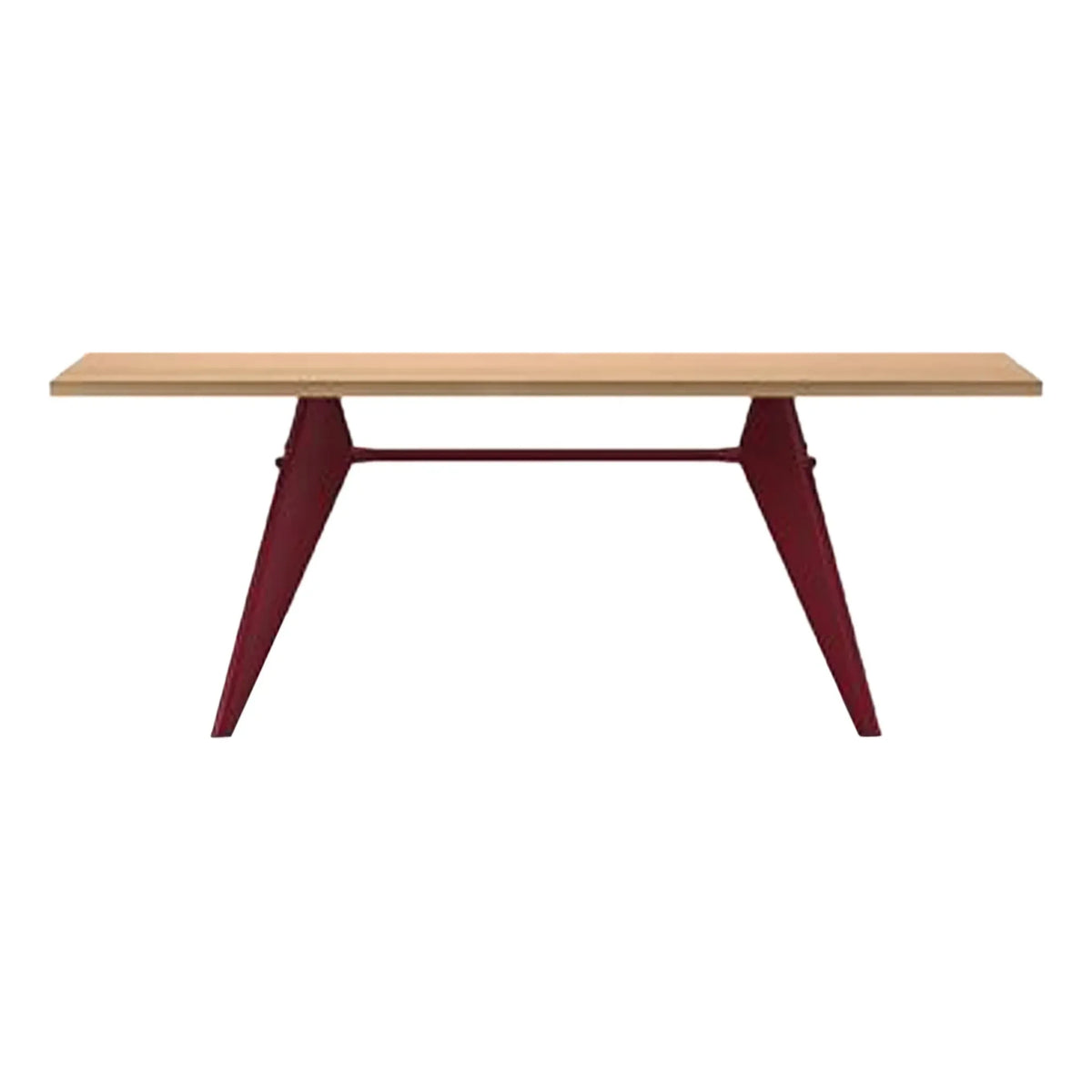 Vitra - EM Table - Japanroter Sockel - Jean Prouvé, 1950 | Eiche
