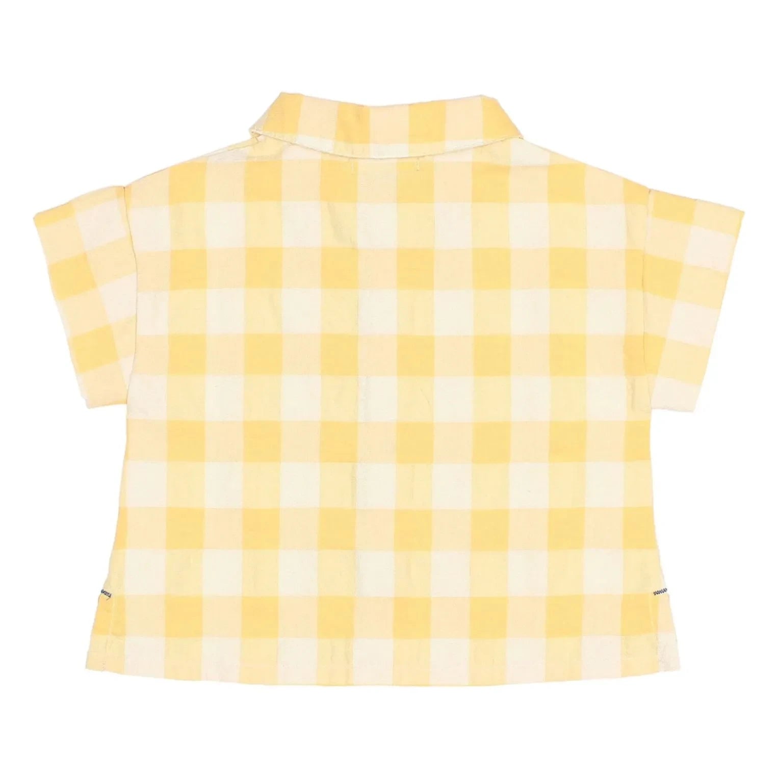 Búho – Babyhemd aus Bio-Baumwolle mit gelbem Gingham Seersucker