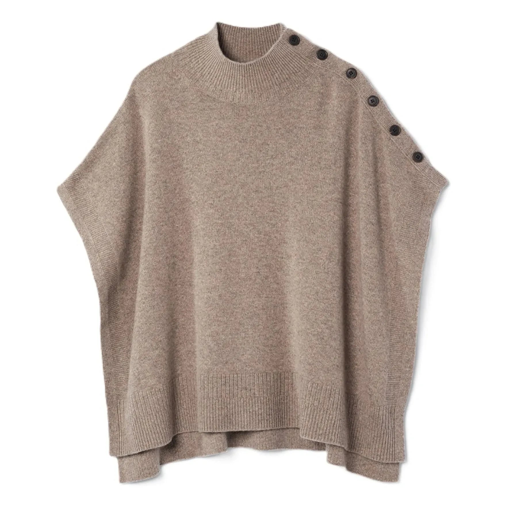 Bompard - Kaschmir-Cape mit Knöpfen | Beige