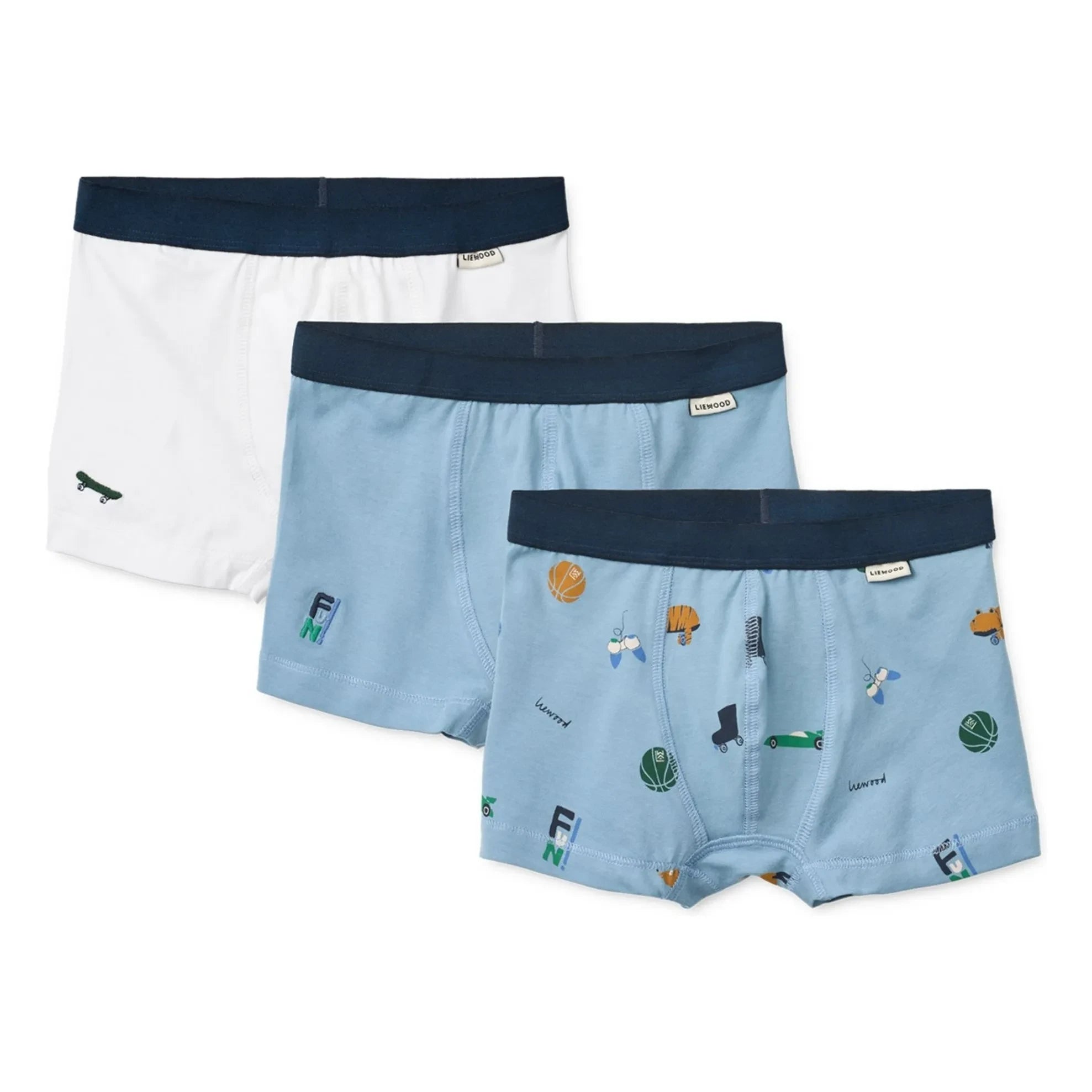 Liewood - Marvin Sport Bio-Baumwoll-Boxer 3er-Set | Blau