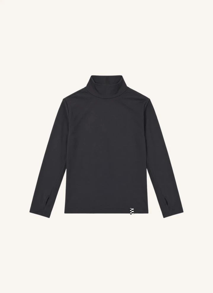 Finger in der Nase - Gepunkteter Rollkragenpullover | Schwarz
