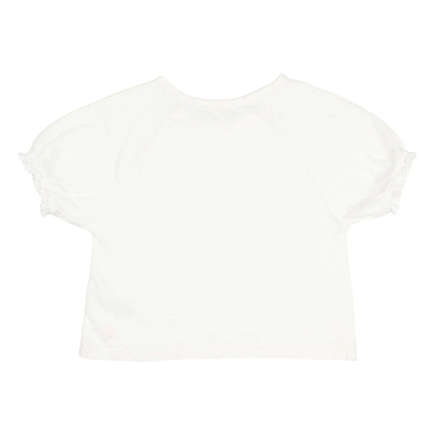 Búho - Bio-Baumwoll-T-Shirt mit Spitze | Weiß