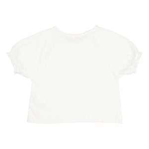 Búho - Bio-Baumwoll-T-Shirt mit Spitze | Weiß