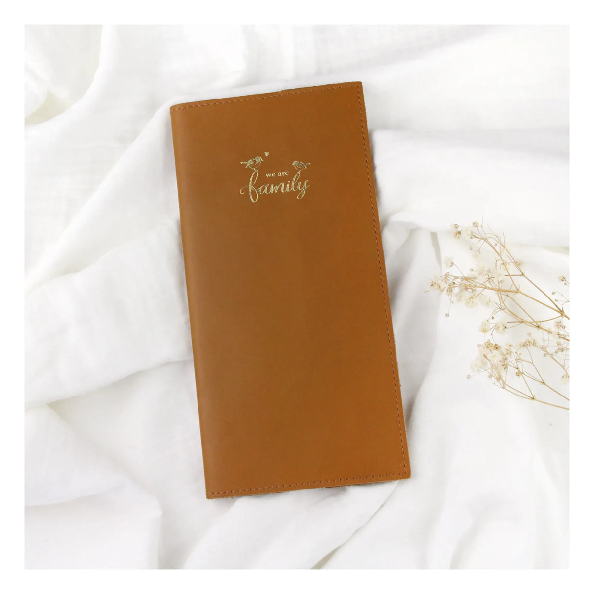 Barnabé aime le café – Leder Familienbuchcover | Karamell