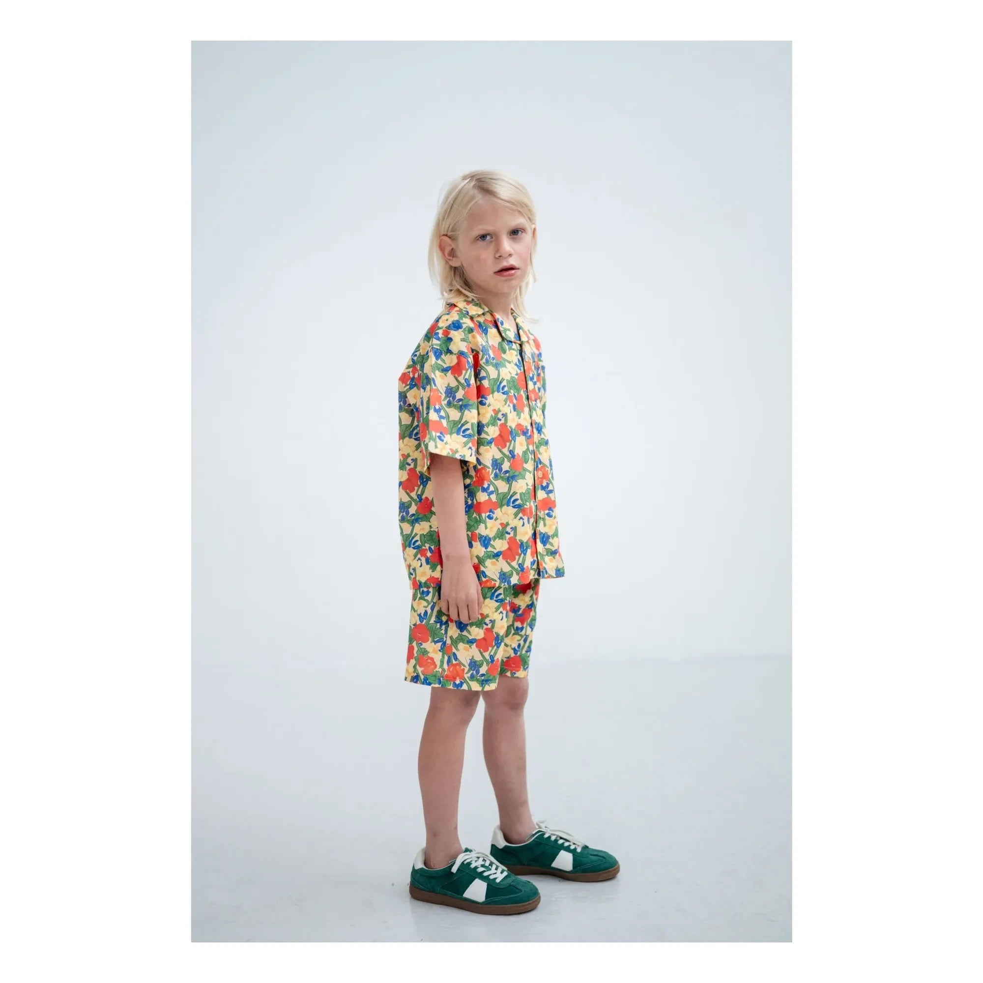 Repose AMS - Boxy Fleurie Bio-Baumwollhemd | Blassgelb