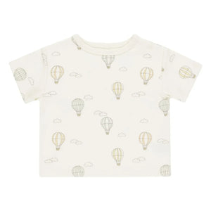 Quincy Mae - T-Shirt mit Heißluftballon-Print in Box | Elfenbein