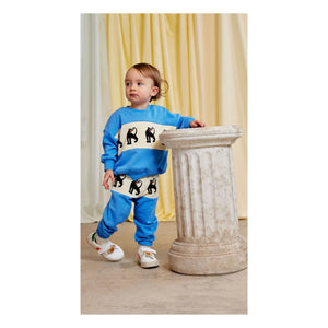 Mini Rodini - Panther organik pamuklu jogger pantolon | Azure mavi