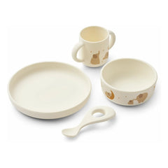 Liewood - VIVI Silikon Essgeschirr - 4er-Set | Elephant/Creme de la creme