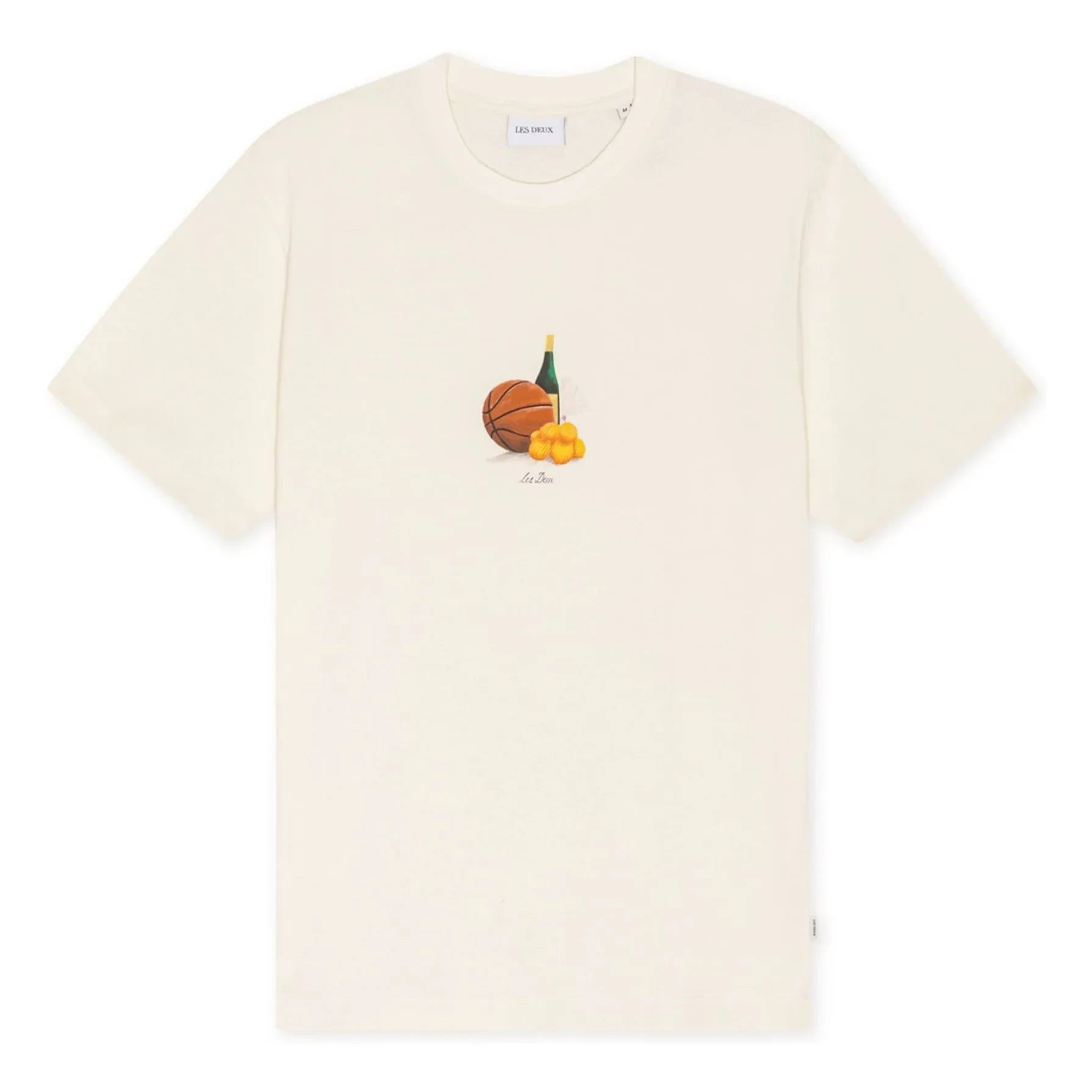 Les Deux - T-Shirt mit Zitrone | Gebrochenes Weiß