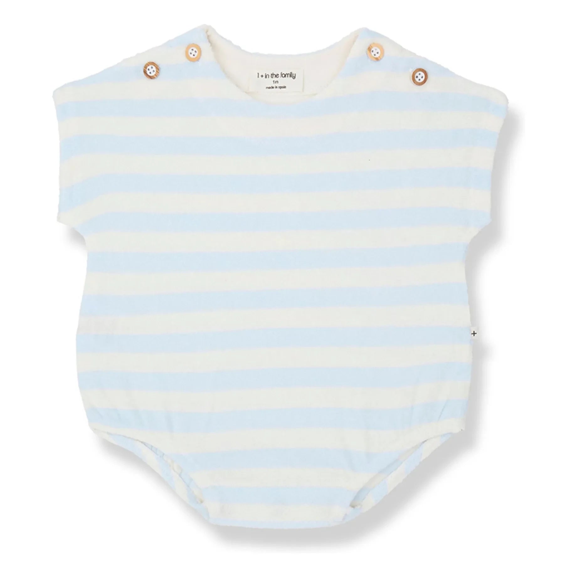 1+ in the family - Gestreifter Romulo-Strampler | Hellblau