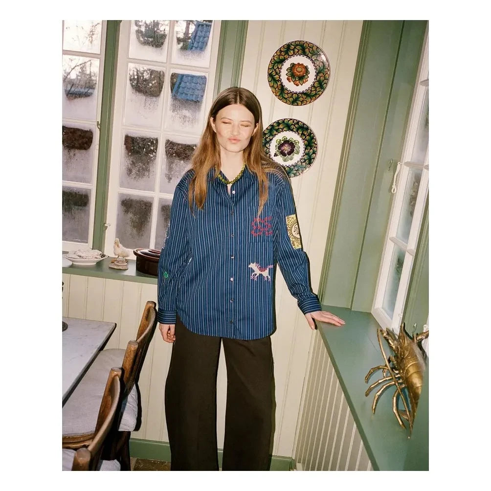 SISSEL EDELBO - Brenna Gestreiftes Hemd | Marineblau