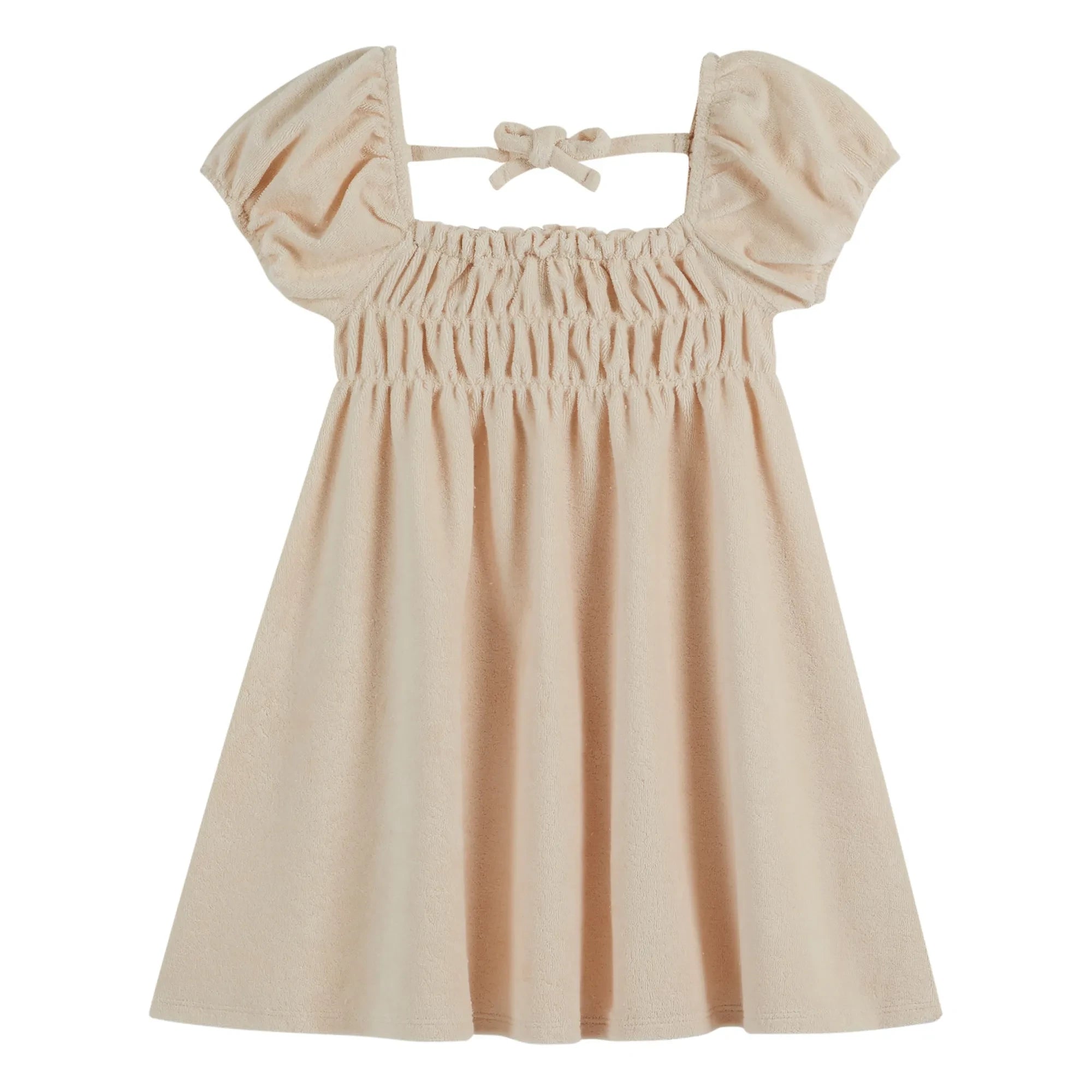 Emile et Ida - Terry gerafftes Kleid | Ecru