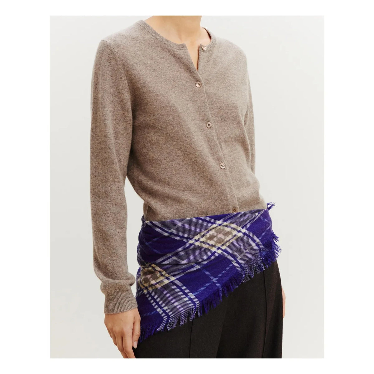 Bompard - Swann Tartan Kaschmir Mini-Halstuch | Violett