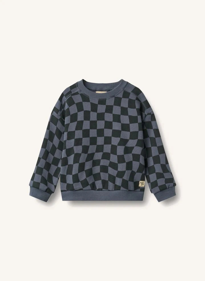 Wheat - Sandro Damier Sweatshirt aus Bio-Baumwolle | Schwarz
