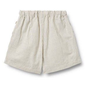 Wheat - Cuba Gestreifte Bio-Baumwollshorts | Ecru