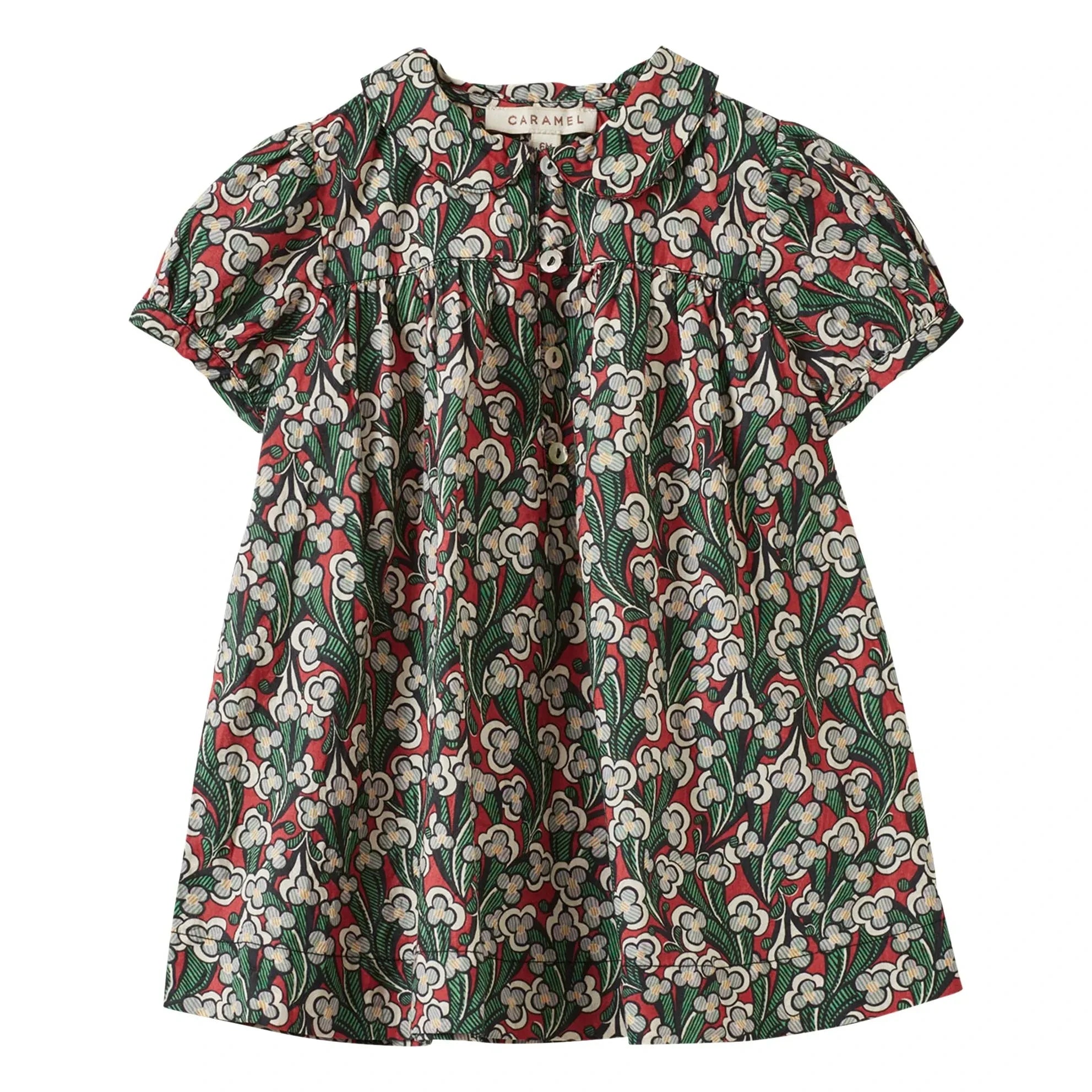 Caramel - Nina Liberty Kleid und Bloomer Set | Bordeauxrot