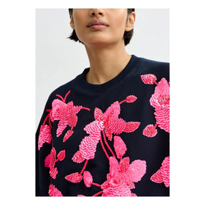 Essentiel Antwerp - Sweatshirt mit Rundhalsausschnitt und Stickerei | Marineblau