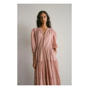 THEAVANT - Joana Pamuk Voile Kleid | Beige