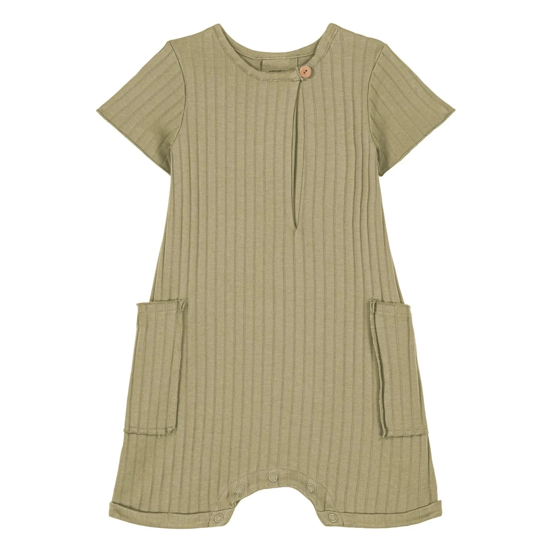 Studio Bohème - Gerippter Overall Aimé Bio-Baumwolle | Khaki