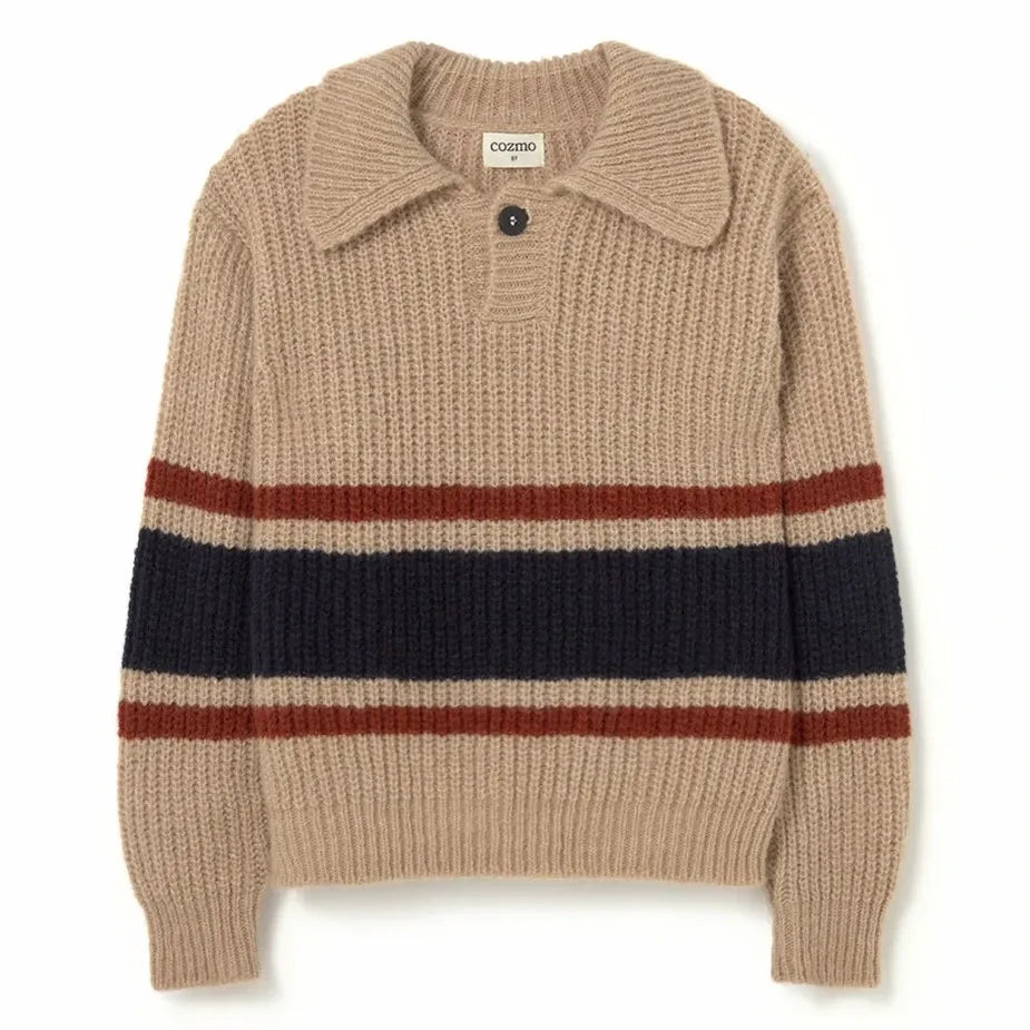 Cozmo - Bari Pullover mit Polokragen | Beige
