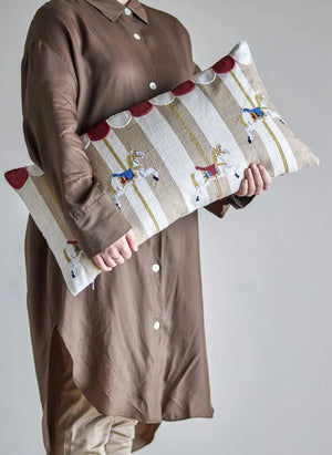 Bloomingville Mini - Karussell Rechteckkissen | Beige