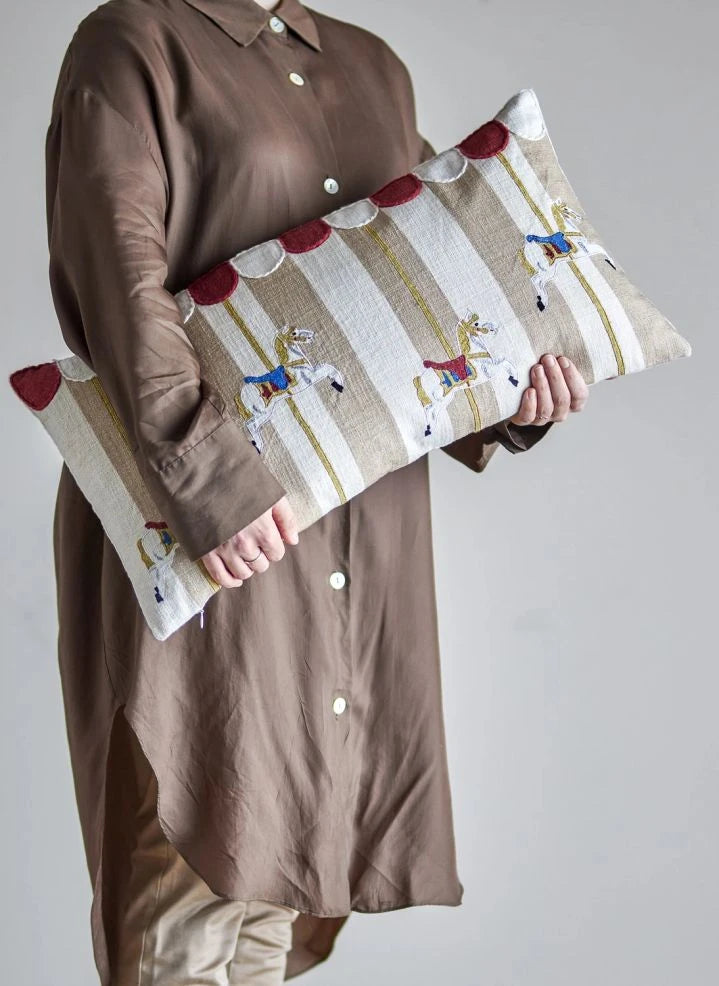 Bloomingville Mini - Karussell Rechteckkissen | Beige