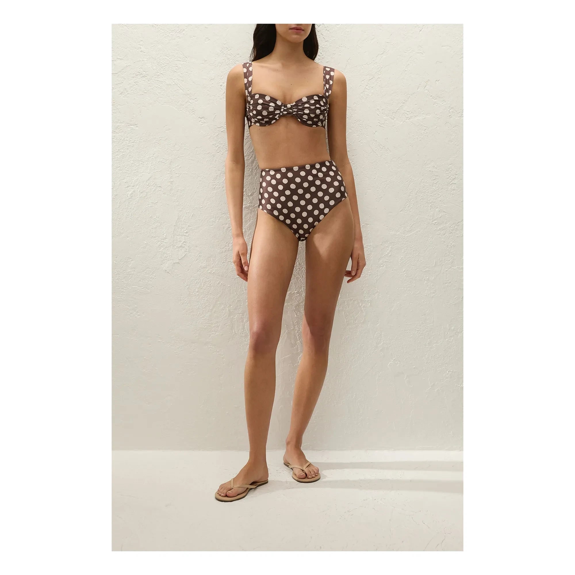 - Afonso gepunktetes Bikinislip | Schokolade